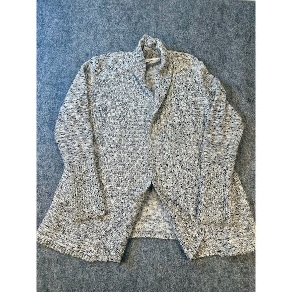 Sonoma WMNS Knit Cardigan Sweater XL Gray White Black Cozy Winter Chunky Holiday - Picture 3 of 10